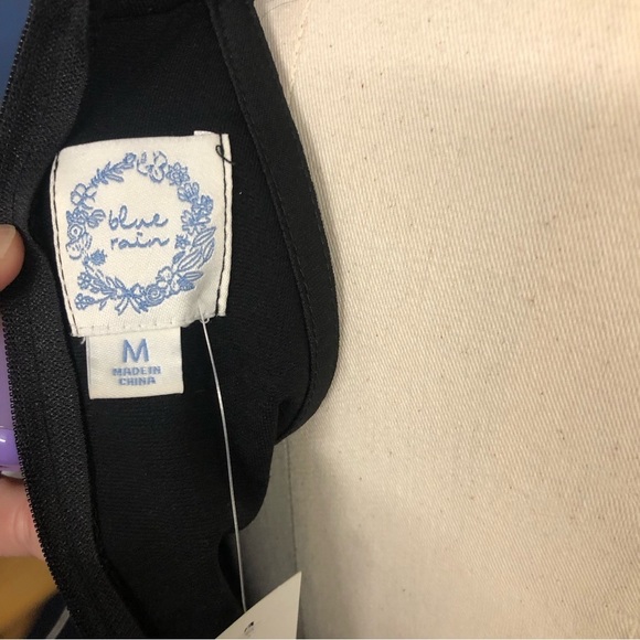 FRANCESCA Collection Blue Rain Black Dress Size M D308 - Picture 7 of 14